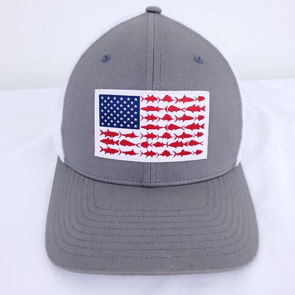Columbia Other - PFG Fish American Flag Flexfit Trucker Hat S-M